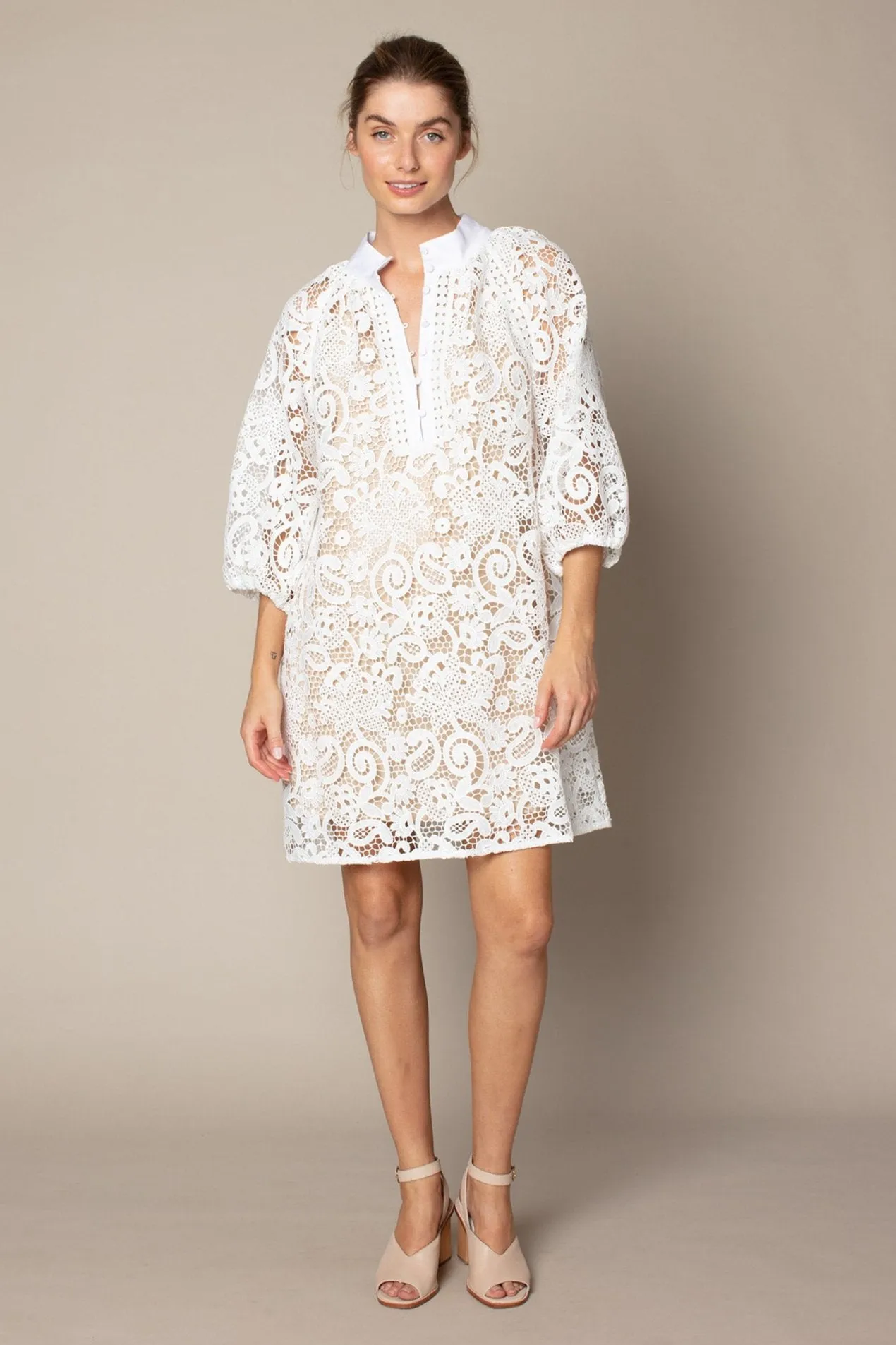 Usher Dress in Porcelain Lace