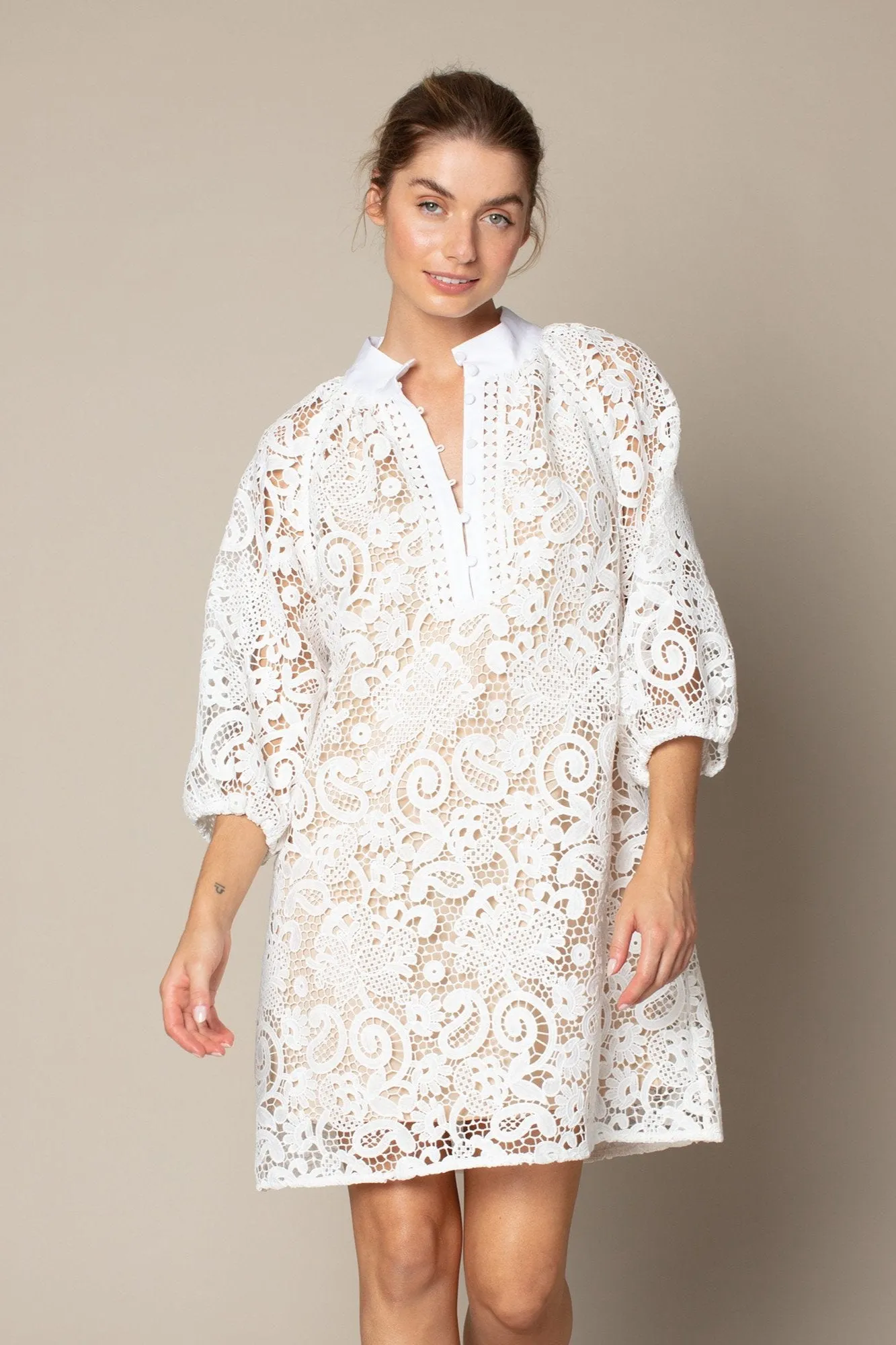 Usher Dress in Porcelain Lace