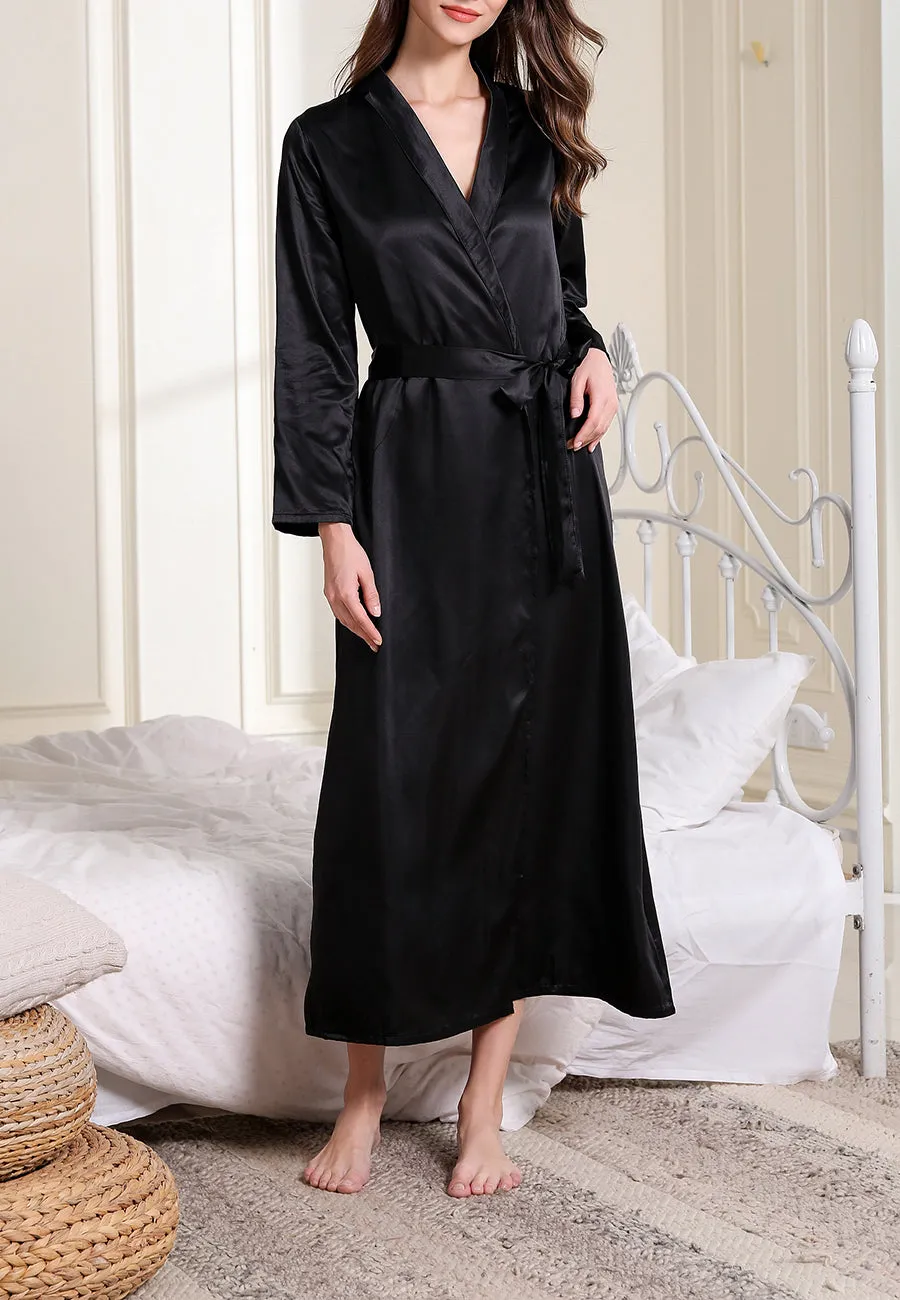 V Neck Slip Dress and Robe Set