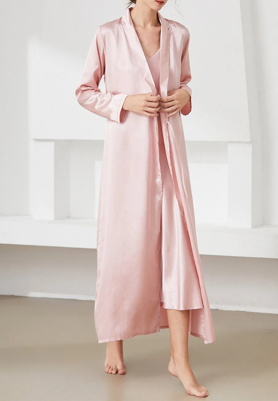 V Neck Slip Dress and Robe Set