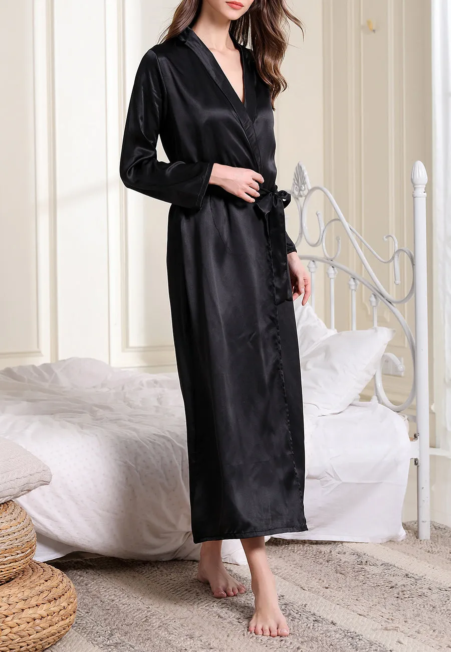 V Neck Slip Dress and Robe Set