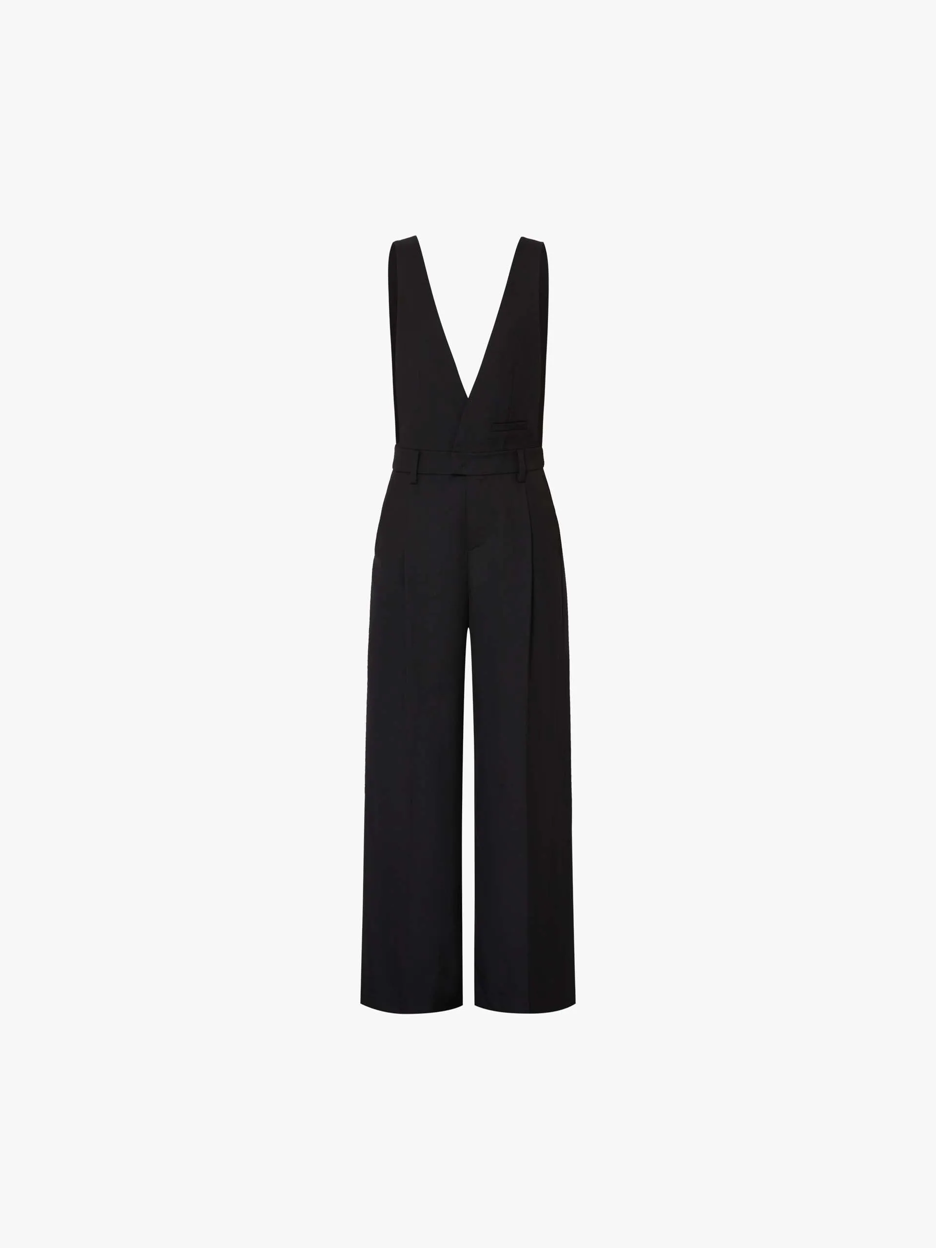 V-neck Wool Blend Jumpsuit