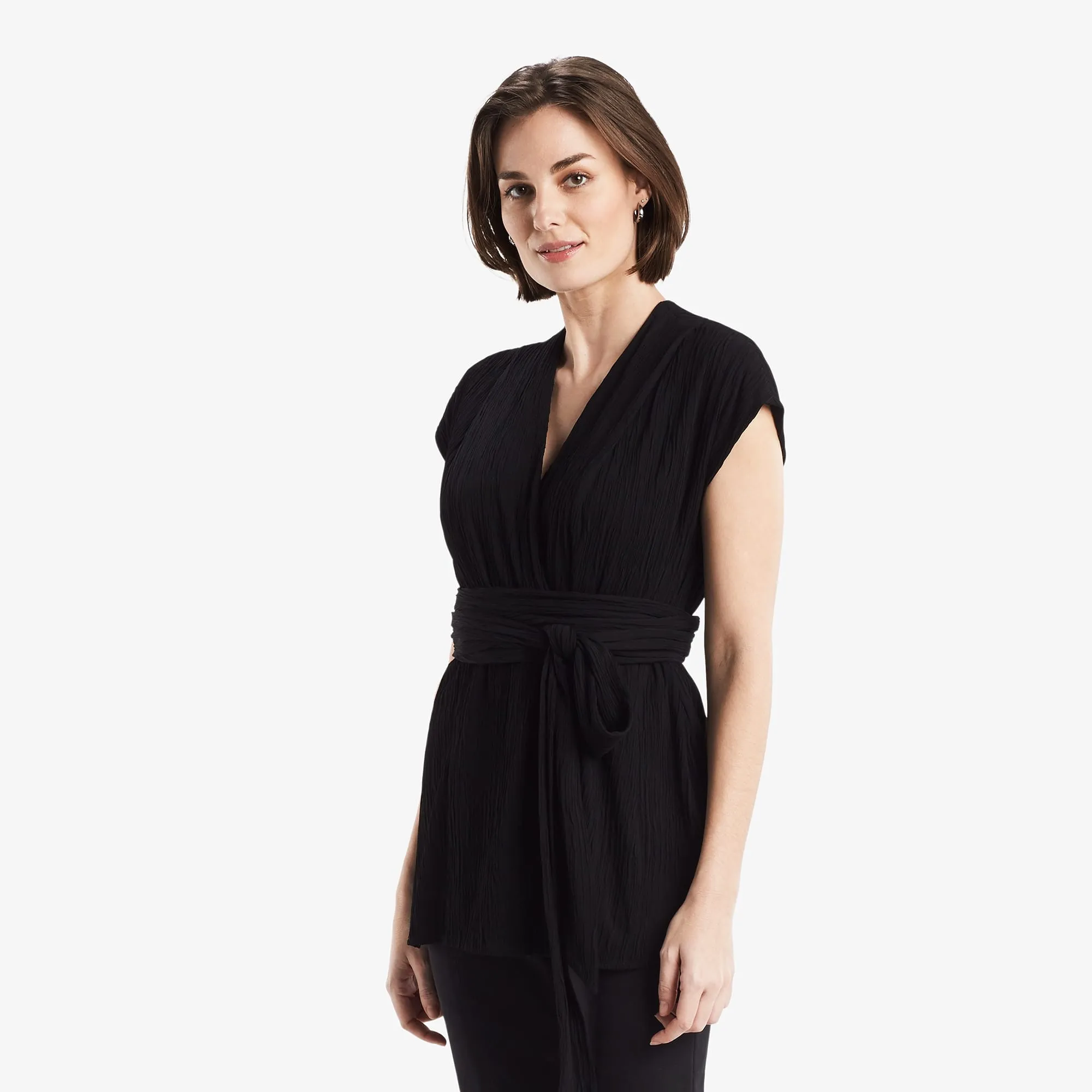 Valerie Top - Pleated Jersey :: Black