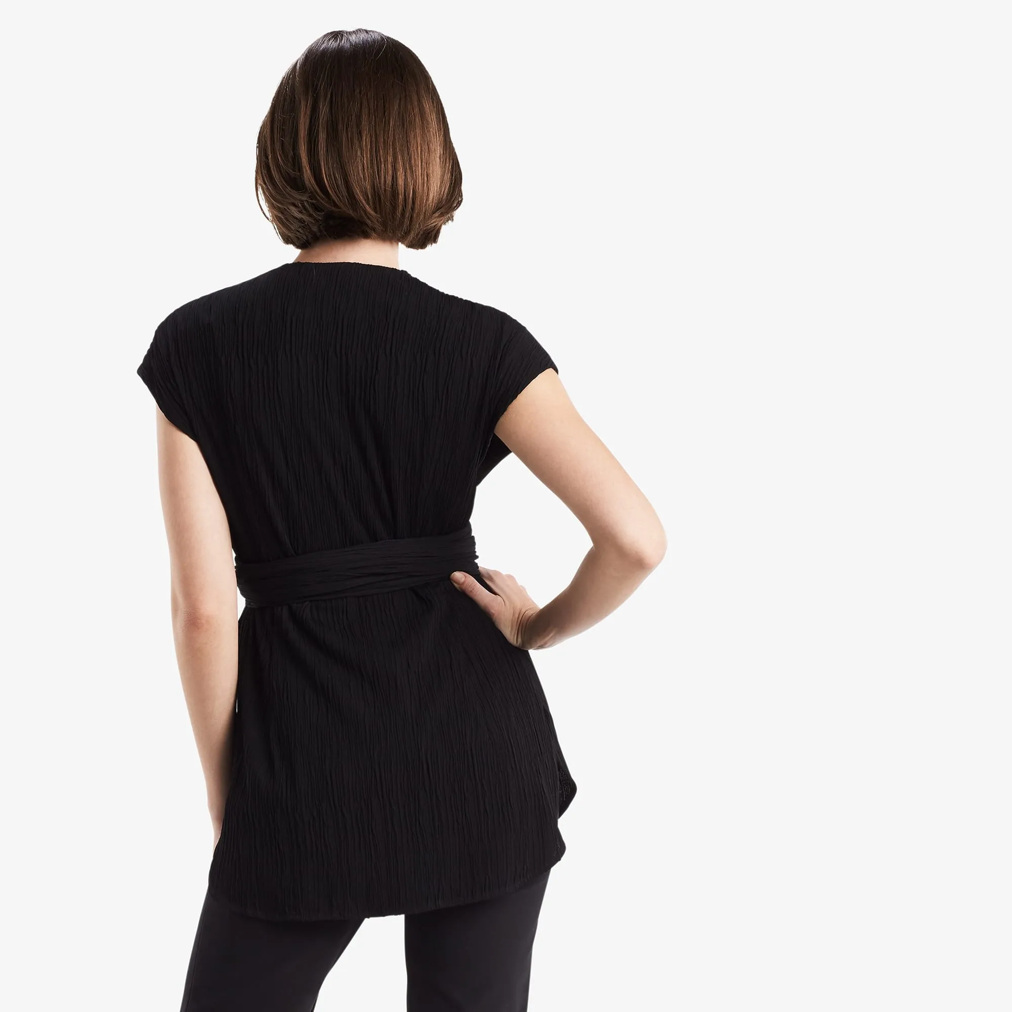 Valerie Top - Pleated Jersey :: Black