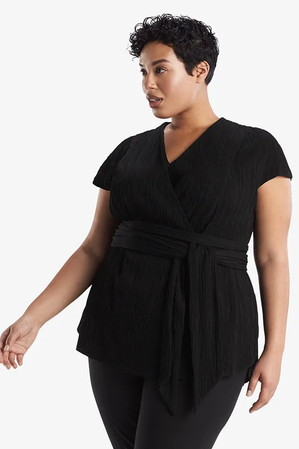 Valerie Top - Pleated Jersey :: Black