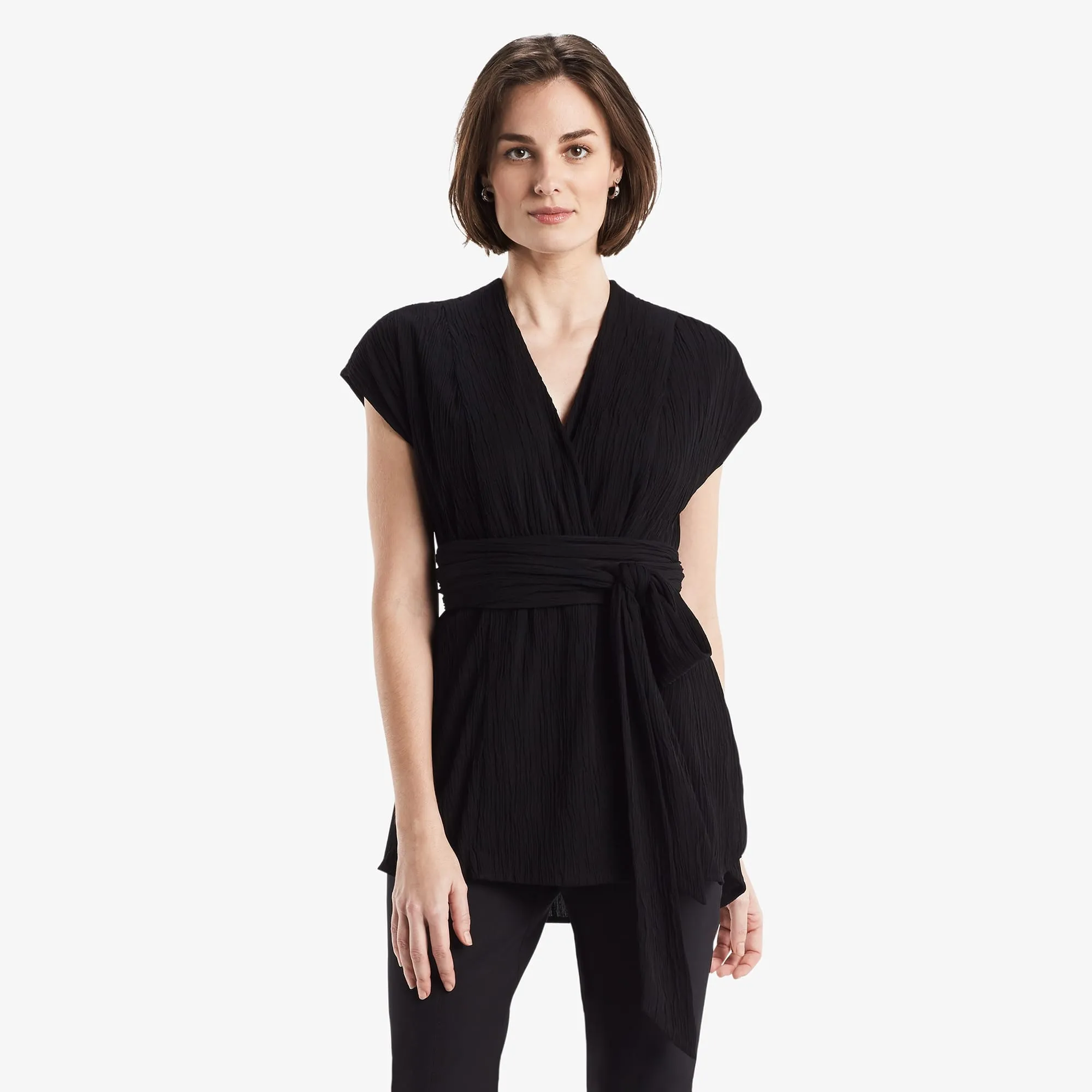 Valerie Top - Pleated Jersey :: Black