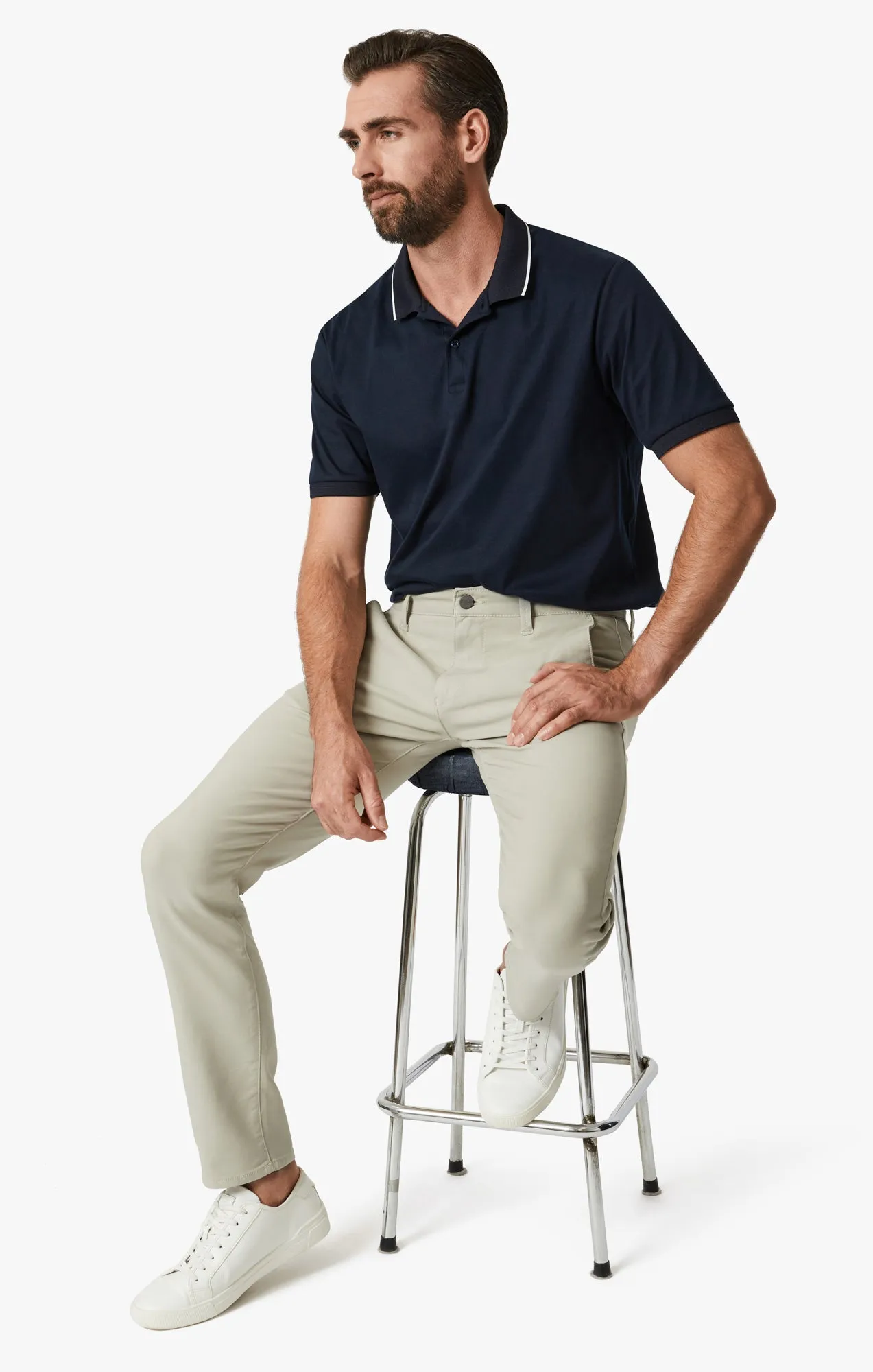 Verona Slim Leg Chino Pants In Willow High Flyer