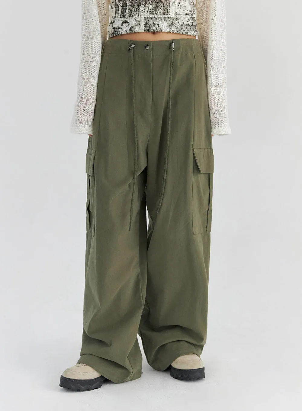 Waist String Cargo Pants CS325