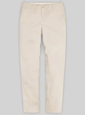 Washed Beige Stretch Chino Pants