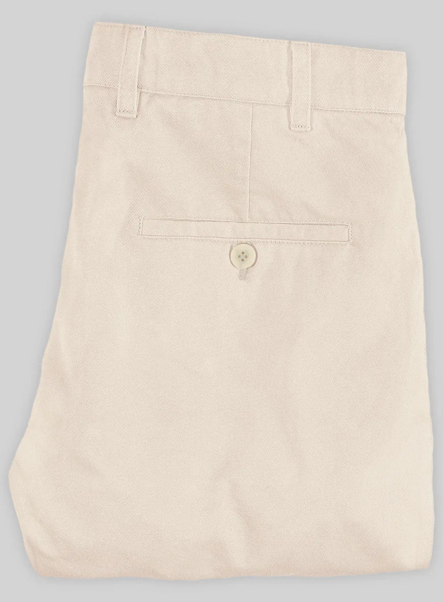 Washed Beige Stretch Chino Pants