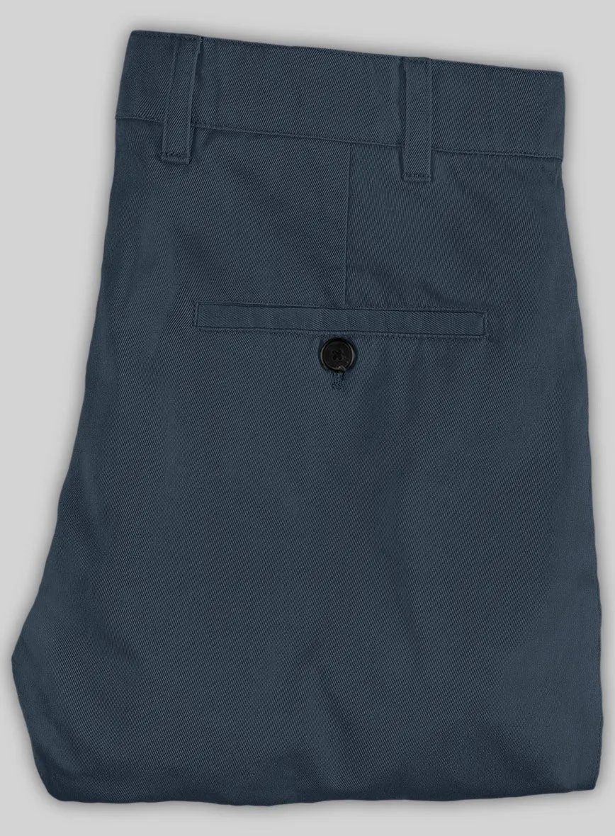 Washed Blue Stretch Chino Pants