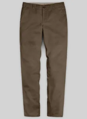 Washed Stretch Summer Brown Chino Pants