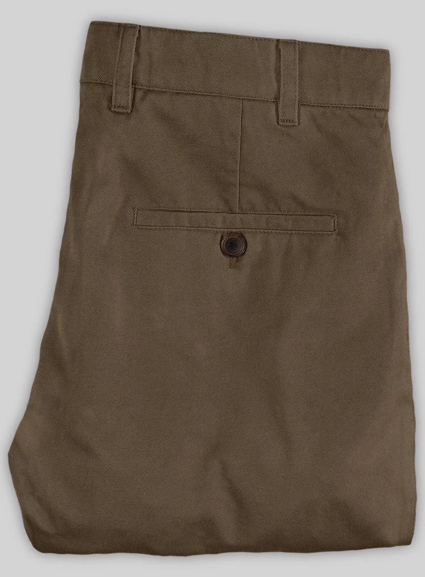 Washed Stretch Summer Brown Chino Pants