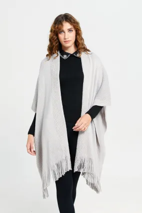 Women Grey Knitted Poncho