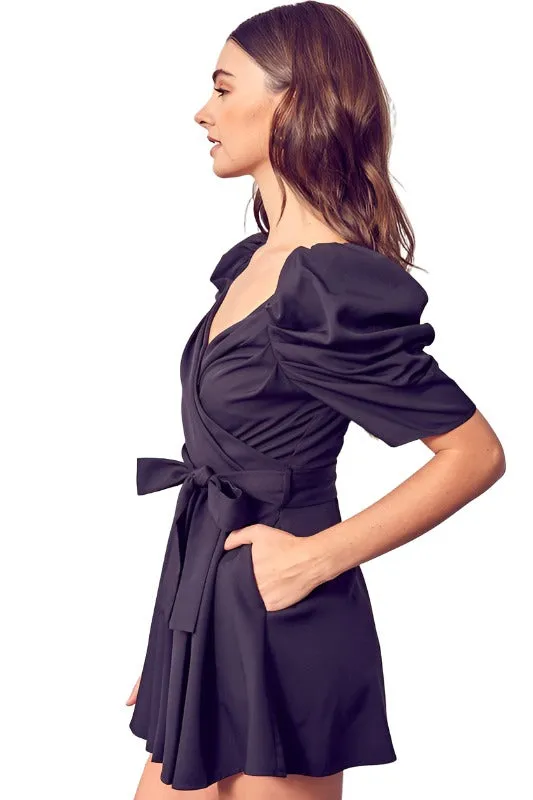 WRAP FRONT SIDE TIE ROMPER