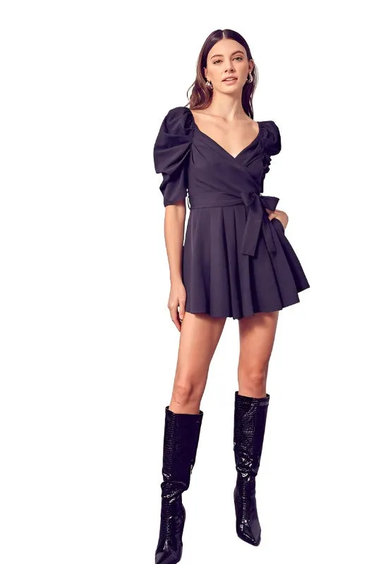 WRAP FRONT SIDE TIE ROMPER