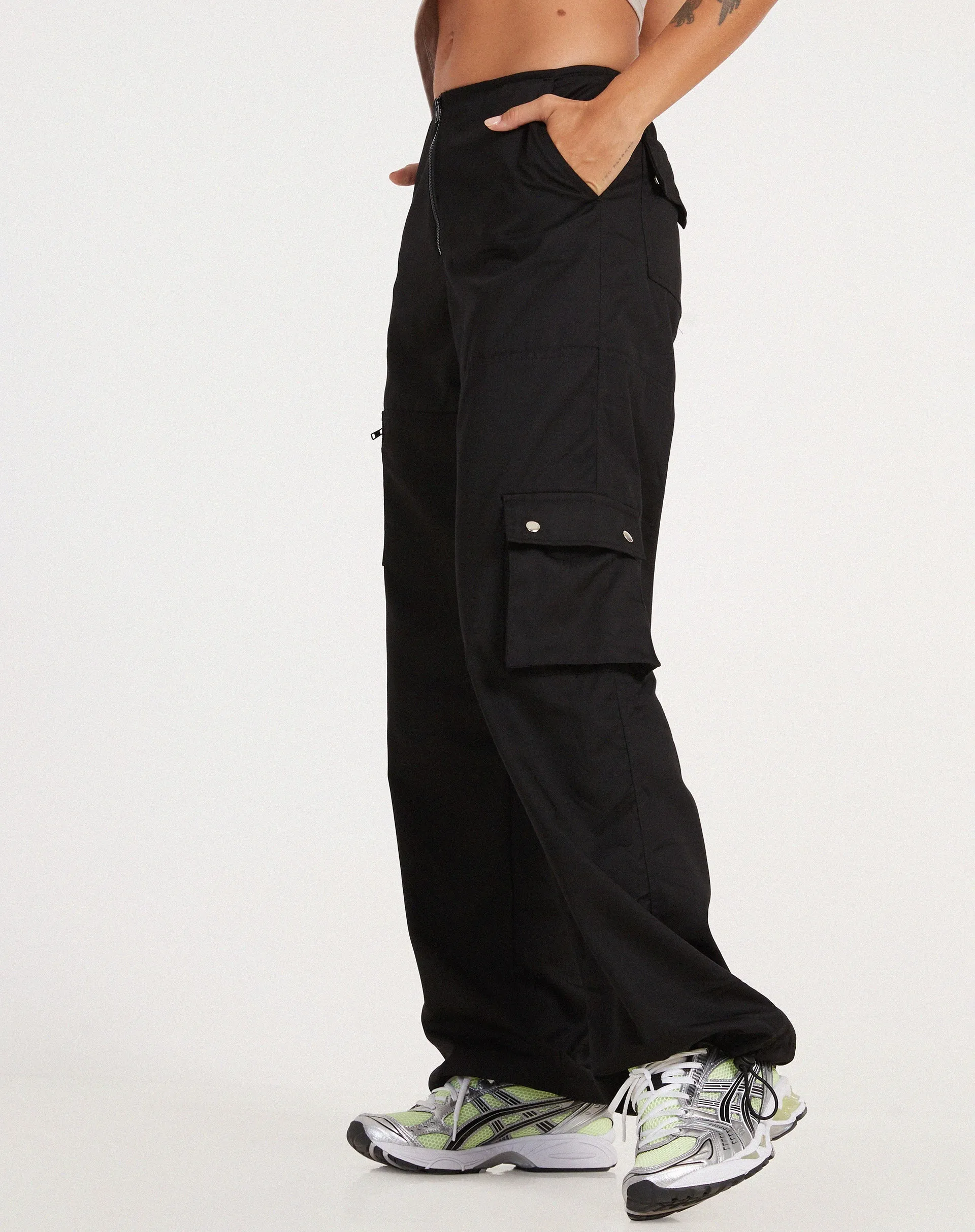 Xander Cargo Trouser in Cotton Drill Black