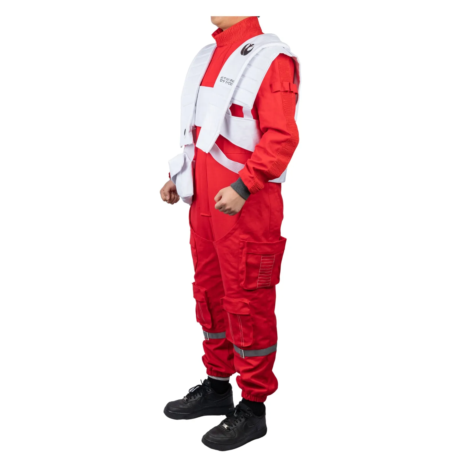 Xcoser Star Wars Poe Dameron Upgrade Costume Cosplay Red Jumpsuit Suit Unisex Halloween Cosplay Outfit