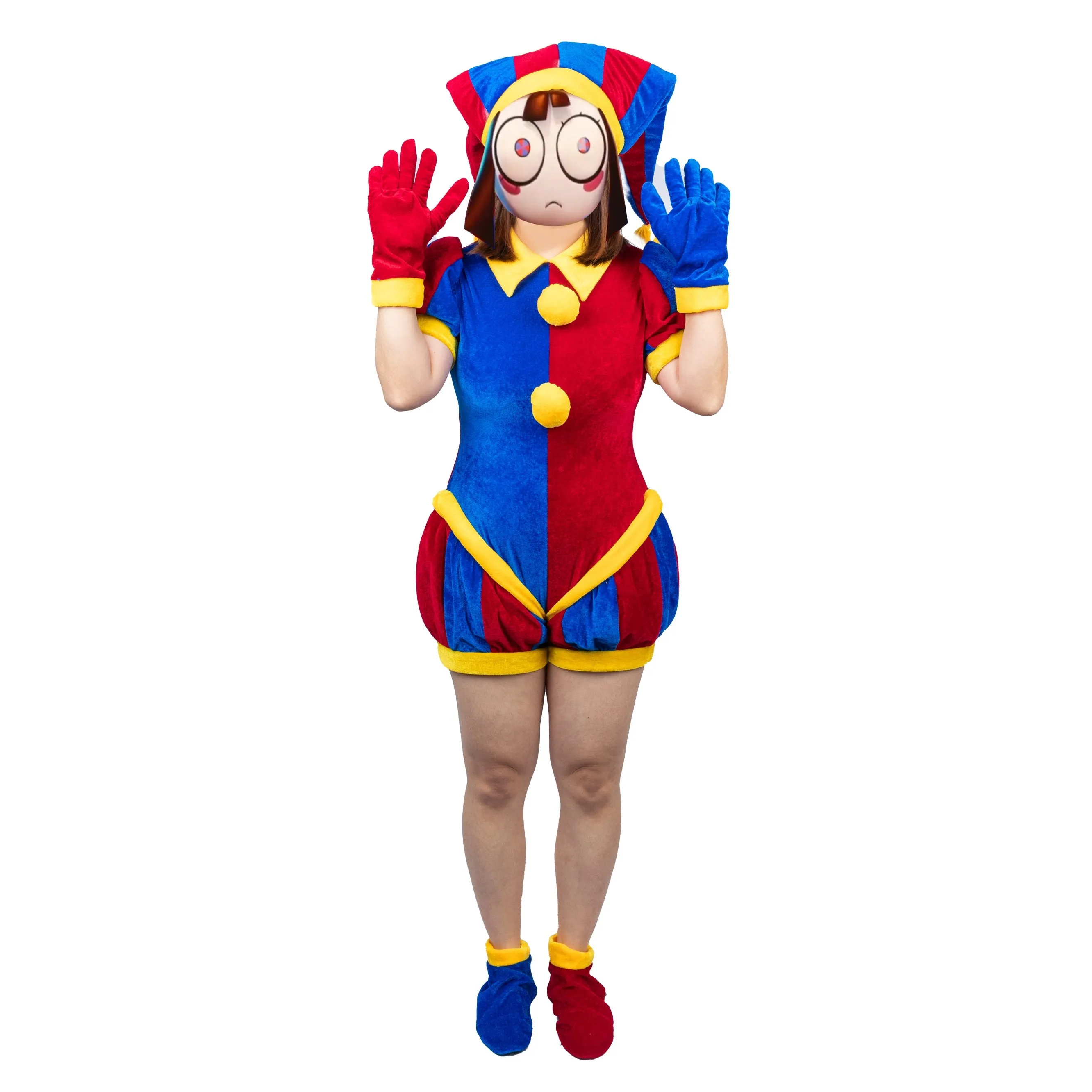 Xcoser The Amazing Digital Circus Pomni Cosplay Costume Hat Glove Full Set Adult