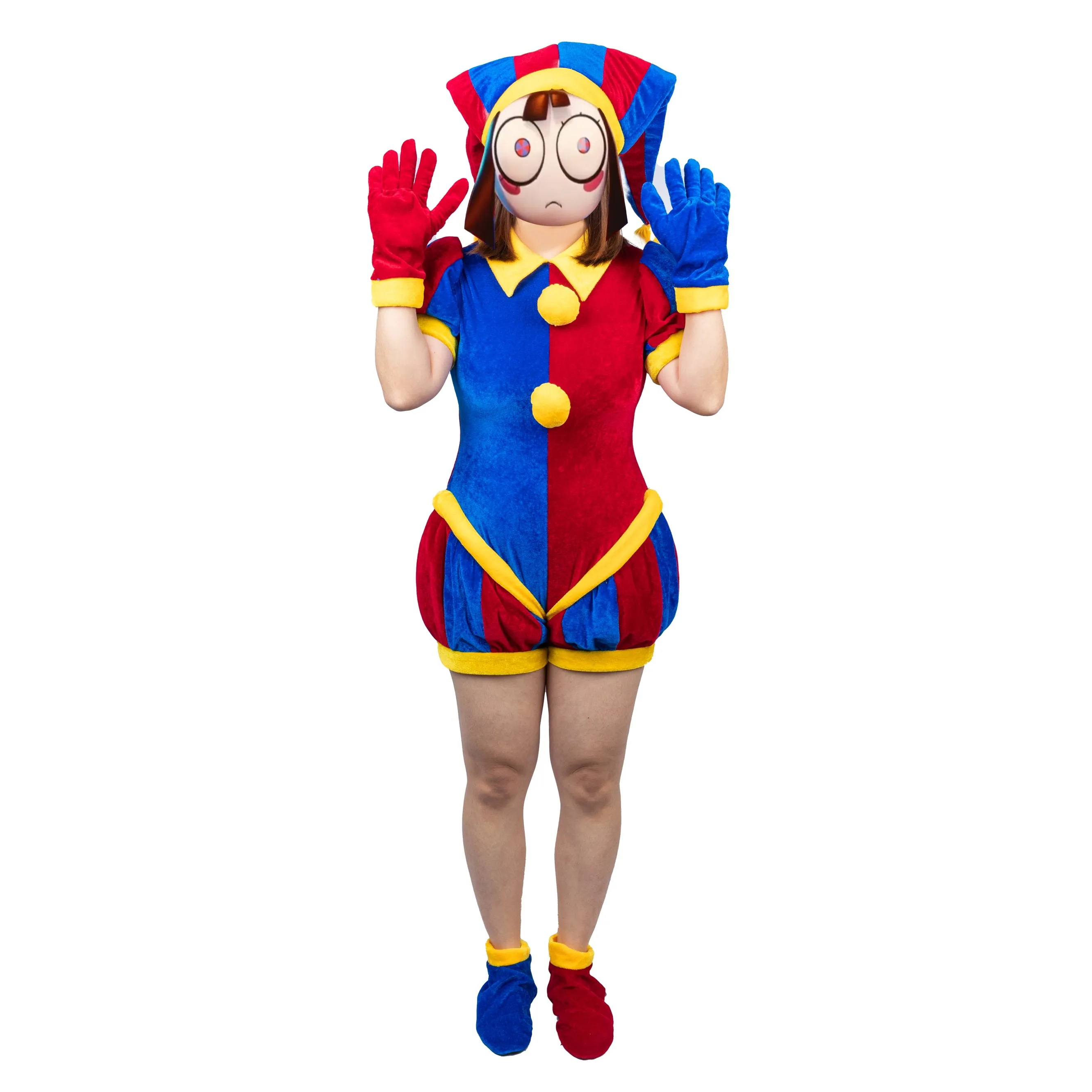 Xcoser The Amazing Digital Circus Pomni Cosplay Costume Hat Glove Full Set Adult