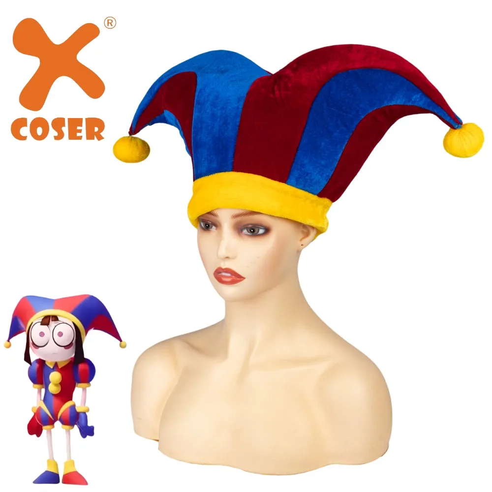 Xcoser The Amazing Digital Circus Pomni Cosplay Costume Hat Glove Full Set Adult