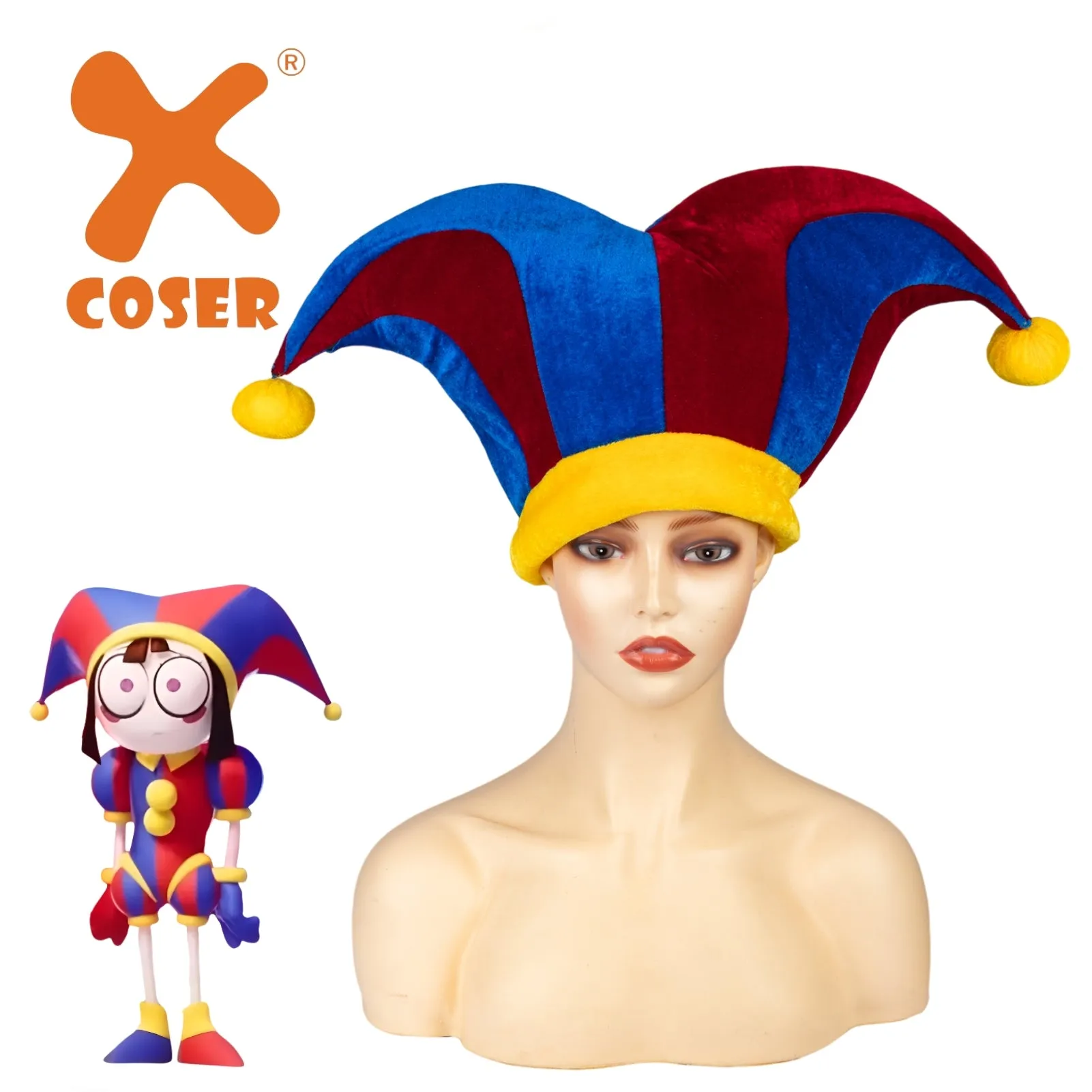 Xcoser The Amazing Digital Circus Pomni Cosplay Costume Hat Glove Full Set Adult