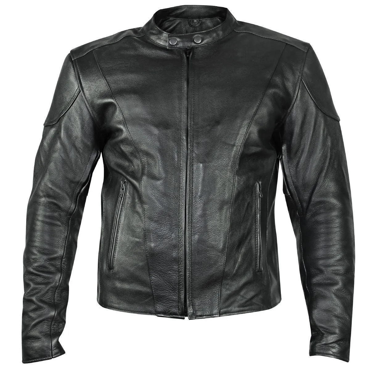 Xelement B7209 Men's 'Renegade' Black Leather Motorcycle Jacket with