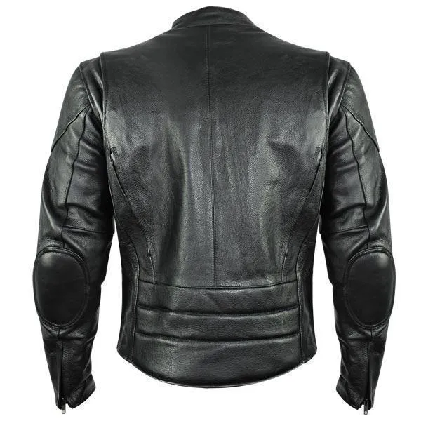 Xelement B7209 Men's 'Renegade' Black Leather Motorcycle Jacket with