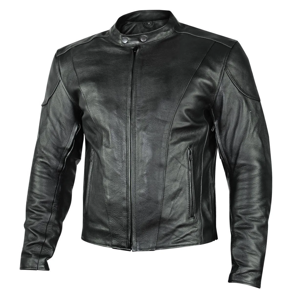 Xelement B7209 Men's 'Renegade' Black Leather Motorcycle Jacket with