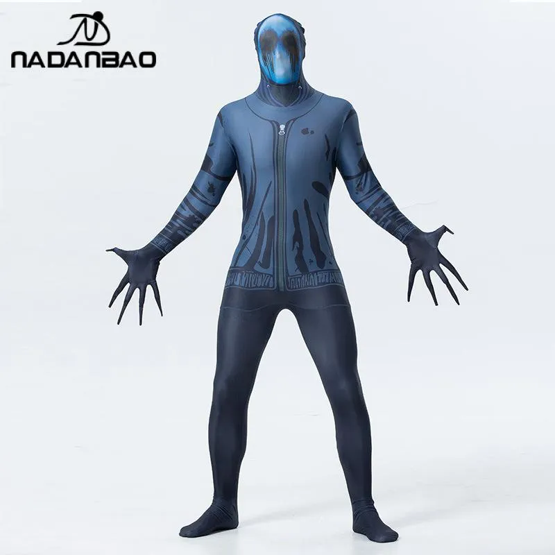 Zentai Bleeding Man Playsuits Halloween Festival Cosplay Jumpsuit Full Covered Rompers Women