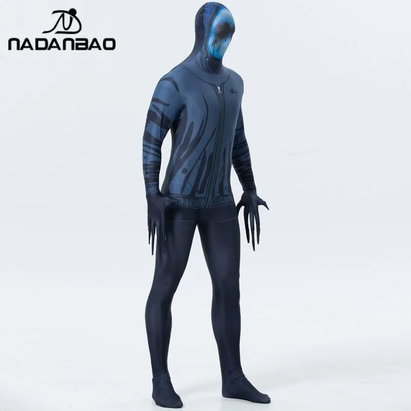 Zentai Bleeding Man Playsuits Halloween Festival Cosplay Jumpsuit Full Covered Rompers Women