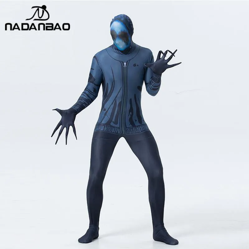 Zentai Bleeding Man Playsuits Halloween Festival Cosplay Jumpsuit Full Covered Rompers Women