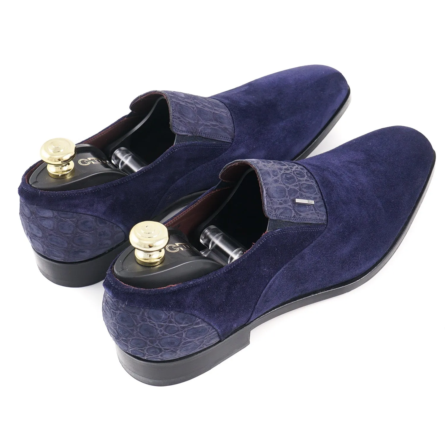 Zilli Calf Suede and Caiman Loafers