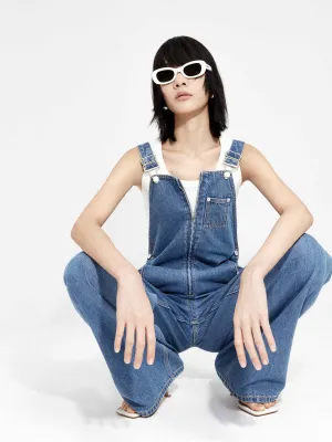 Zipper Front Denim Jumpsuit