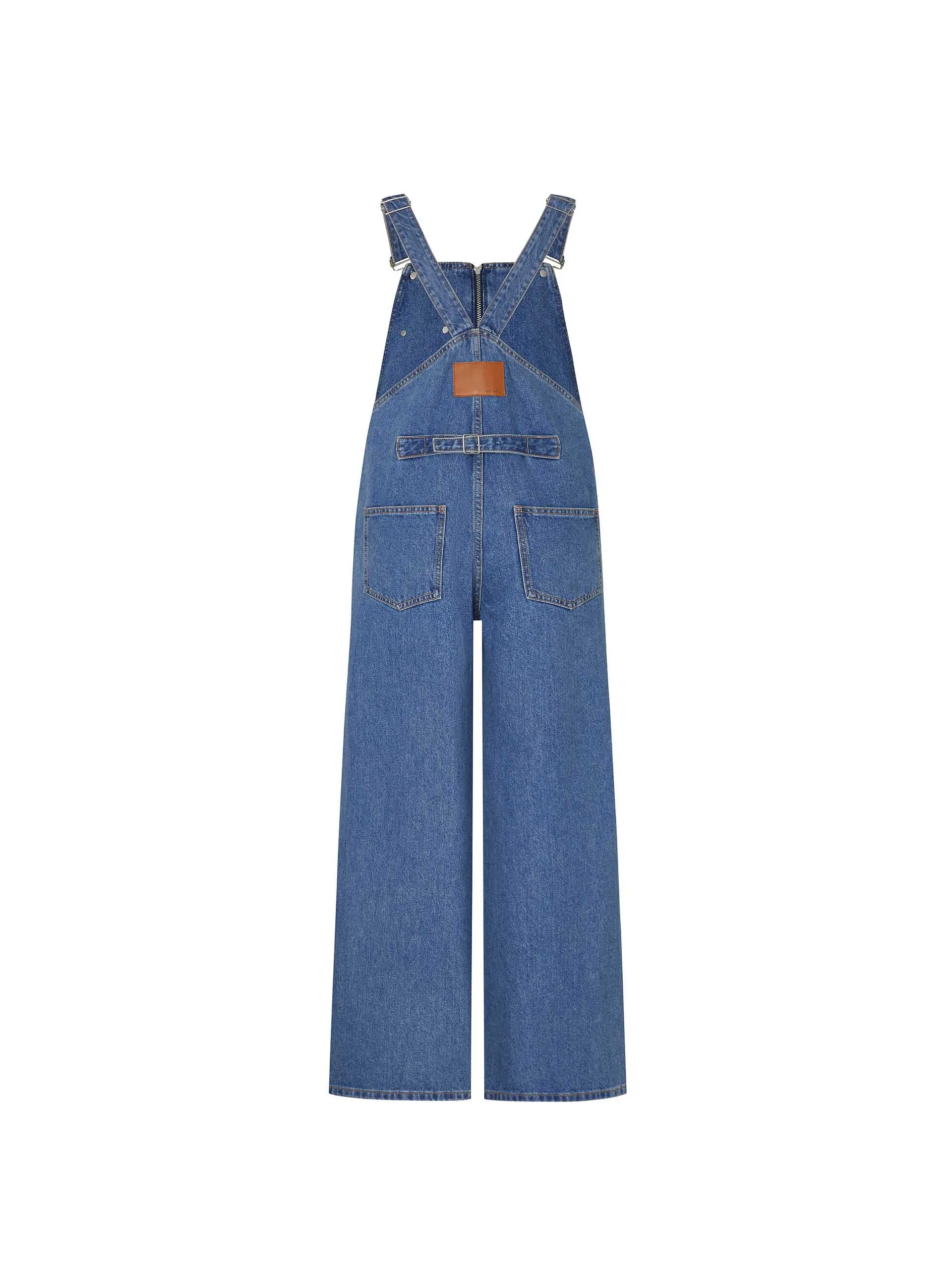 Zipper Front Denim Jumpsuit